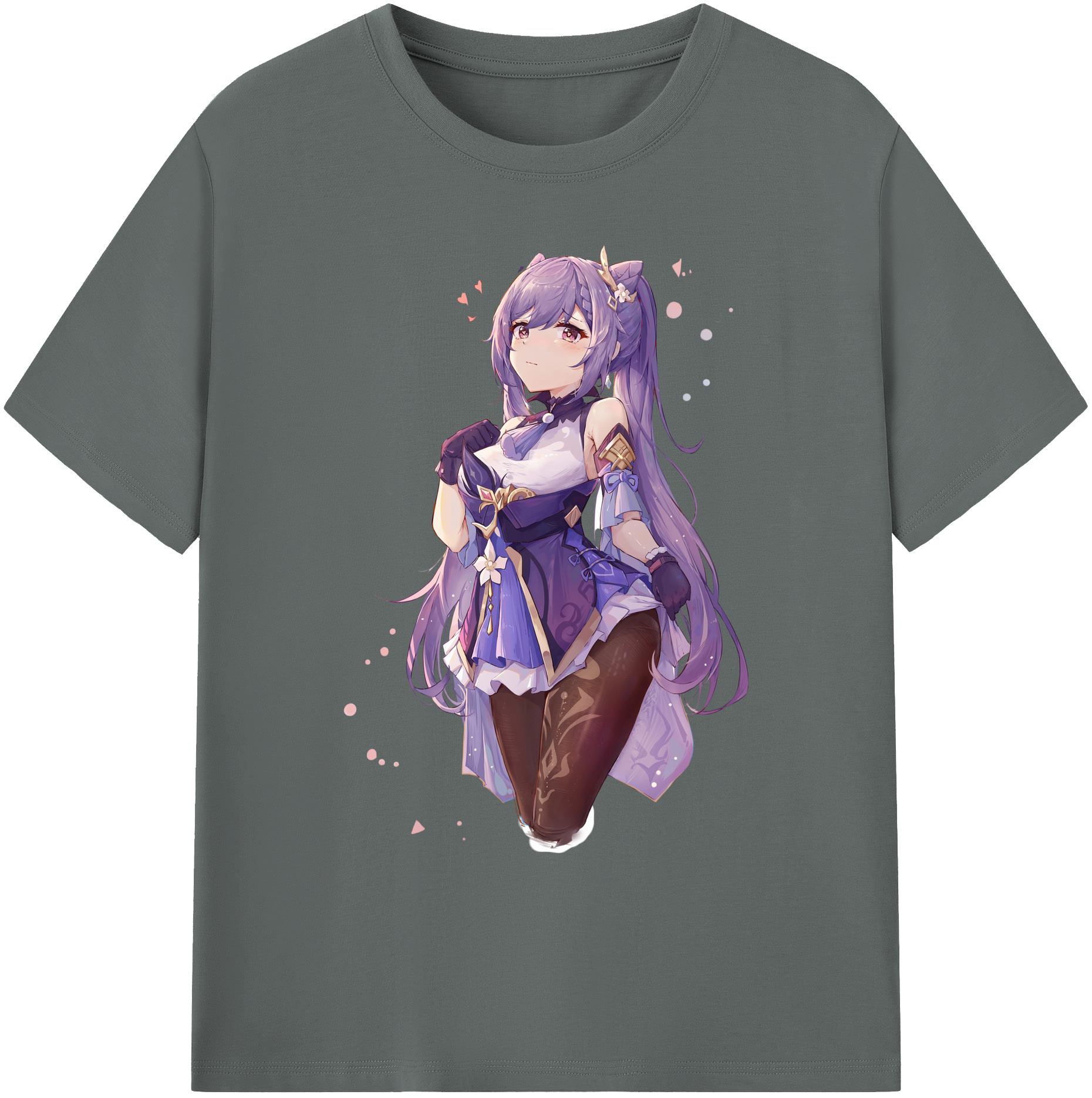 げんし神 刻晴 こくせい genshin Kokusei 綿100％ メンズ半袖Tシャツ｜肌触りやわらか＆通気性